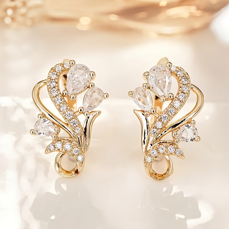 ANGOL Vintage Floral Hoop Earrings for Women